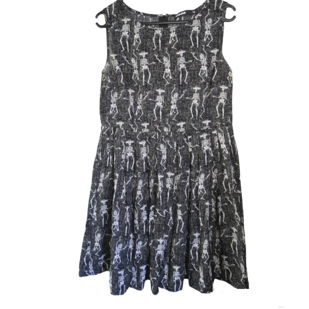 DANGERFIELD - SKELETON DRESS - COTTON - SIZE 12 - Picture 1 of 5